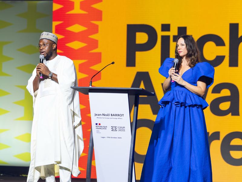 David on stage at Forum CréationAfrica in Lagos.